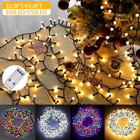 300/500 LED Globe String Lights Outdoor Indoor Xmas Tree Lights Wedding Party (Color: Cold White, size: 33ft)